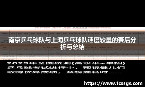 南京乒乓球队与上海乒乓球队速度较量的赛后分析与总结